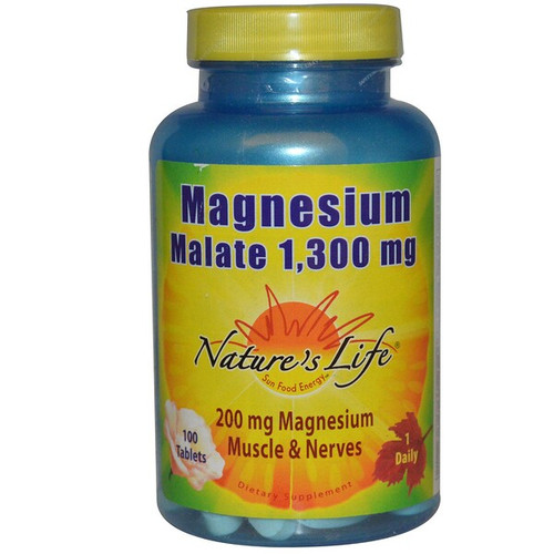 <img alt="Natures Life, Magnesium Malate, 1,300 mg, 100 Tablets" title="Natures Life, Magnesium Malate, 1,300 mg, 100 Tablets,040647006591"