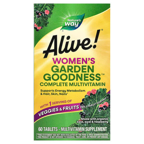 <img alt="Natures Way, Alive Womens Garden Goodness Complete Multivitamin, 60 Tablets" title="Natures Way, Alive Womens Garden Goodness Complete Multivitamin, 60 Tablets,033674121115"
