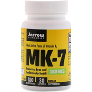 <img alt="Jarrow Formulas, MK-7, Most Active Form of Vitamin K2, 180 mcg, 30 Softgels" title="Jarrow Formulas, MK-7, Most Active Form of Vitamin K2, 180 mcg, 30 Softgels,790011300120"
