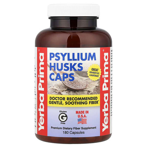 <img alt="Yerba Prima, Psyllium Husks Caps, 180 Capsules" title="Yerba Prima, Psyllium Husks Caps, 180 Capsules,046352001067"
