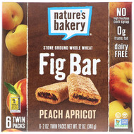 3 PACK of Natures Bakery, Fig Bar, Peach Apricot, 6 Twin Packs, 2 oz Each