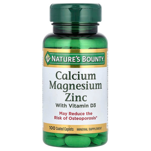 <img alt="Natures Bounty, Calcium Magnesium Zinc with Vitamin D3, 100 Coated Caplets" title="Natures Bounty, Calcium Magnesium Zinc with Vitamin D3, 100 Coated Caplets,074312042904"