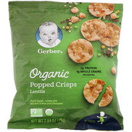 3 PACK of Gerber, Organic Popped Crisps, 12+ months, Lentils, 2.64 oz (75 g)