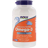 <img alt="Now Foods, Molecularly Distilled Omega-3, 180 EPA/120 DHA, 200 Fish Softgels" title="Now Foods, Molecularly Distilled Omega-3, 180 EPA/120 DHA, 200 Fish Softgels,733739016485"