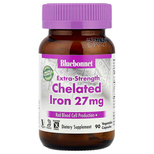 <img alt="Bluebonnet Nutrition, Chelated Iron, Extra-Strength , 27 mg, 90 Vegetable Capsules" title="Bluebonnet Nutrition, Chelated Iron, Extra-Strength , 27 mg, 90 Vegetable Capsules,743715006706"