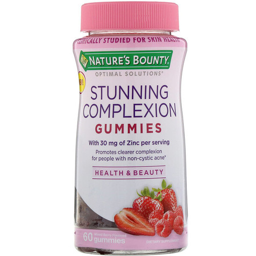 <img alt="Natures Bounty, Optimal Solutions, Stunning Complexion, Mixed Berry Flavored, 60 Gummies" title="Natures Bounty, Optimal Solutions, Stunning Complexion, Mixed Berry Flavored, 60 Gummies,074312004889"