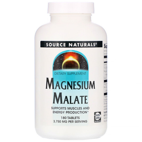<img alt="Source Naturals, Magnesium Malate, 1,250 mg, 180 Tablets" title="Source Naturals, Magnesium Malate, 1,250 mg, 180 Tablets,021078002628"