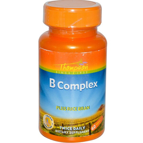 <img alt="Thompson, B Complex, Plus Rice Bran, 60 Tablets" title="Thompson, B Complex, Plus Rice Bran, 60 Tablets,031315195259"