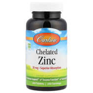 <img alt="Carlson, Chelated Zinc, 30 mg, 250 Tablets" title="Carlson, Chelated Zinc, 30 mg, 250 Tablets,088395057724"