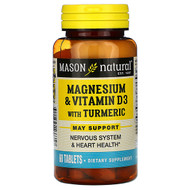 <img alt="Mason Natural, Magnesium & Vitamin D3 with Turmeric, 60 Tablets" title="Mason Natural, Magnesium & Vitamin D3 with Turmeric, 60 Tablets,311845166357"