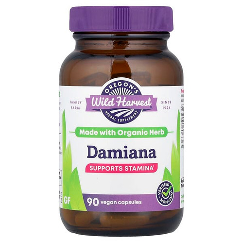<img alt="Oregons Wild Harvest, Damiana, 90 Vegan Capsules (375 mg per Capsule)" title="Oregons Wild Harvest, Damiana, 90 Vegan Capsules (375 mg per Capsule),706195004600"
