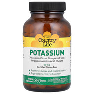 <img alt="Country Life, Potassium, 99 mg, 250 Tablets" title="Country Life, Potassium, 99 mg, 250 Tablets,015794027942"