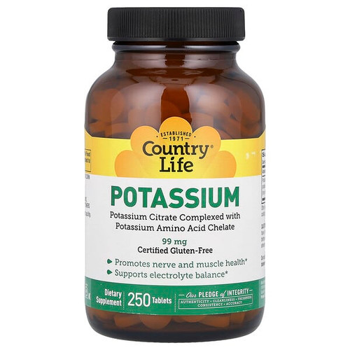 <img alt="Country Life, Potassium, 99 mg, 250 Tablets" title="Country Life, Potassium, 99 mg, 250 Tablets,015794027942"
