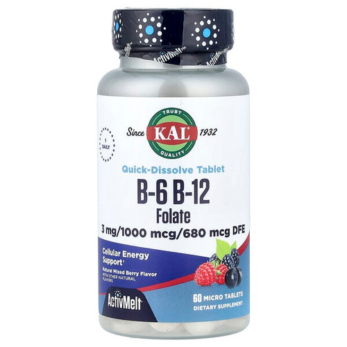 <img alt="KAL, B-6 B-12 Folate, Natural Mixed Berry, 60 Micro Tablets" title="KAL, B-6 B-12 Folate, Natural Mixed Berry, 60 Micro Tablets,021245651857"