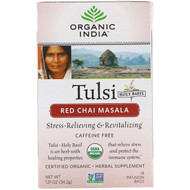 3 PACK of Organic India Tulsi Tea Red Chai Masala -- 18 Tea Bags