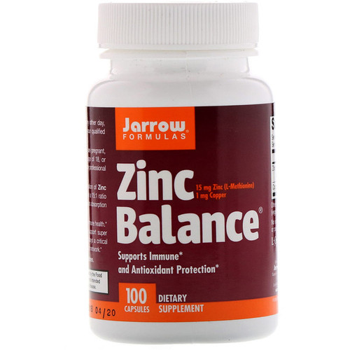 <img alt="Jarrow Formulas, Zinc Balance, 100 Capsules" title="Jarrow Formulas, Zinc Balance, 100 Capsules,790011130086"