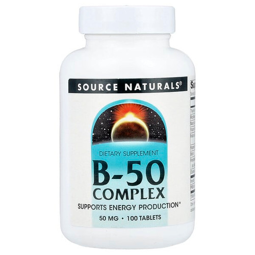 <img alt="Source Naturals, B-50 Complex, 100 Tablets" title="Source Naturals, B-50 Complex, 100 Tablets,021078004219"