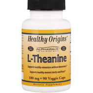 Healthy Origins, L-Theanine, 100 mg, 90 Veggie Caps