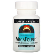 <img alt="Source Naturals, MegaFolinic, 800 mcg, 120 Tablets" title="Source Naturals, MegaFolinic, 800 mcg, 120 Tablets,021078020288"