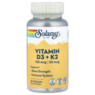 <img alt="Solaray, Vitamin D3 + K2, 60 VegCaps" title="Solaray, Vitamin D3 + K2, 60 VegCaps,076280385847"