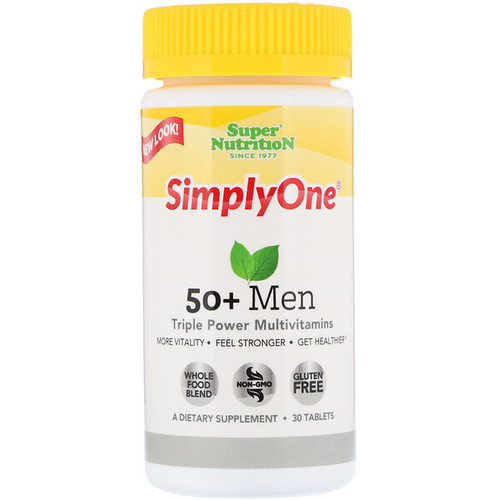 <img alt="Super Nutrition, SimplyOne, 50+ Men, Triple Power Multivitamins, 30 Tablets" title="Super Nutrition, SimplyOne, 50+ Men, Triple Power Multivitamins, 30 Tablets,033739001956"