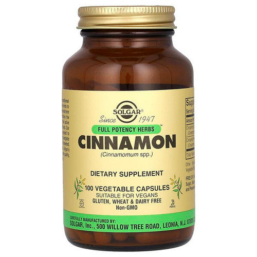 <img alt="Solgar, Full Potency Herbs, Cinnamon, 100 Vegetable Capsules" title="Solgar, Full Potency Herbs, Cinnamon, 100 Vegetable Capsules,033984008779"