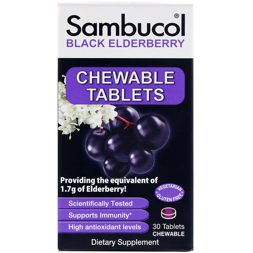 <img alt="Sambucol, Black Elderberry, Original Formula, 30 Tablets Chewable" title="Sambucol, Black Elderberry, Original Formula, 30 Tablets Chewable,896116001129"