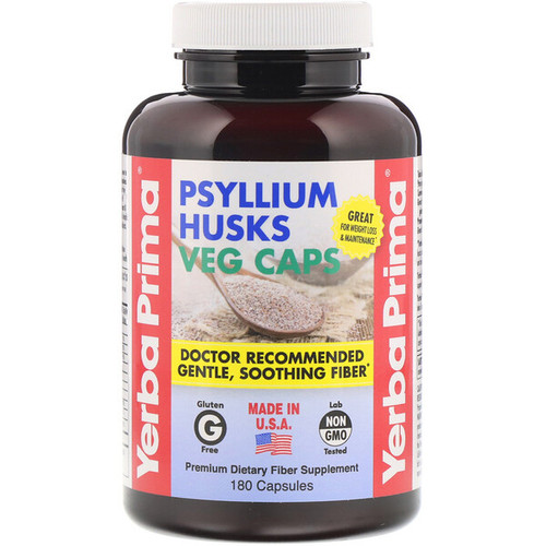 <img alt="Yerba Prima, Psyllium Husks Veg Caps, 180 Capsules" title="Yerba Prima, Psyllium Husks Veg Caps, 180 Capsules,046352001081"