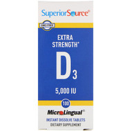 <img alt="Superior Source, Extra Strength Vitamin D3, 5,000 IU, 100 MicroLingual Instant Dissolve Tablets" title="Superior Source, Extra Strength Vitamin D3, 5,000 IU, 100 MicroLingual Instant Dissolve Tablets,076635908608"