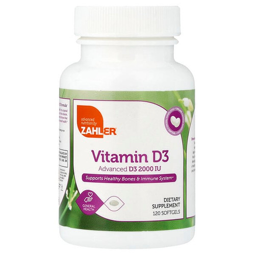 <img alt="Zahler, Vitamin D3, 120 Softgels (50 mcg (2,000 IU)) Each" title="Zahler, Vitamin D3, 120 Softgels (50 mcg (2,000 IU)) Each,848998000394"