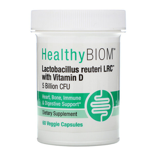 <img alt="HealthyBiom, Lactobacillus Reuteri LRC with Vitamin D, 5 Billion CFUs, 60 Veggie Capsules" title="HealthyBiom, Lactobacillus Reuteri LRC with Vitamin D, 5 Billion CFUs, 60 Veggie Capsules,898220016495"