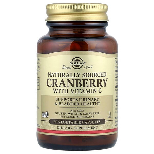 <img alt="Solgar, Cranberry with Vitamin C, Naturally Sourced, 60 Vegetable Capsules" title="Solgar, Cranberry with Vitamin C, Naturally Sourced, 60 Vegetable Capsules,033984009554"
