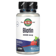<img alt="KAL, Biotin, Mixed Berry, 5,000 mcg, 100 Micro Tablets" title="KAL, Biotin, Mixed Berry, 5,000 mcg, 100 Micro Tablets,021245964582"