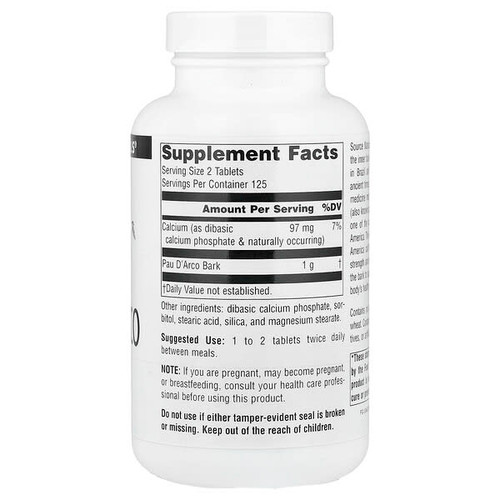 <img alt="Source Naturals, Pau DArco, 500 mg, 250 Tablets" title="Source Naturals, Pau DArco, 500 mg, 250 Tablets,021078002260"