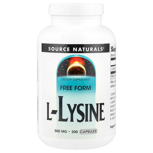 <img alt="Source Naturals, L-Lysine, 500 mg, 200 Capsules" title="Source Naturals, L-Lysine, 500 mg, 200 Capsules,021078015987"