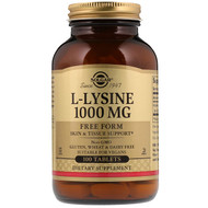 <img alt="Solgar, L-Lysine, Free Form, 1000 mg, 100 Tablets" title="Solgar, L-Lysine, Free Form, 1000 mg, 100 Tablets,033984017016"