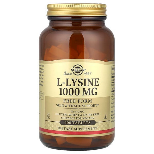 <img alt="Solgar, L-Lysine, Free Form, 1,000 mg, 100 Tablets" title="Solgar, L-Lysine, Free Form, 1,000 mg, 100 Tablets,033984017016"