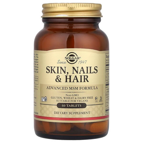 <img alt="Solgar, Skin, Nails & Hair, Advanced MSM Formula, 60 Tablets" title="Solgar, Skin, Nails & Hair, Advanced MSM Formula, 60 Tablets,033984017351"
