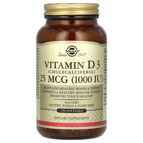 <img alt="Solgar, Vitamin D3, 25 mcg (1,000 IU), 250 Softgels" title="Solgar, Vitamin D3, 25 mcg (1,000 IU), 250 Softgels,033984033412"