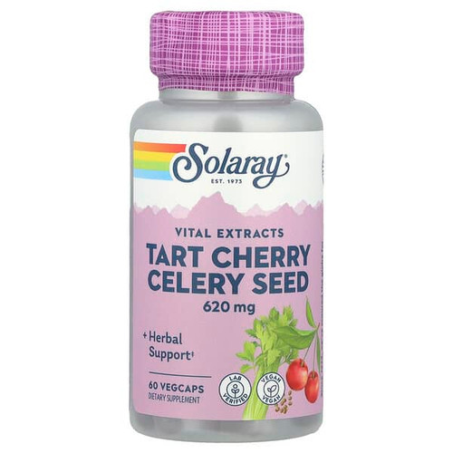 <img alt="Solaray, Tart Cherry Celery Seed, 60 VegCaps" title="Solaray, Tart Cherry Celery Seed, 60 VegCaps,076280174045"