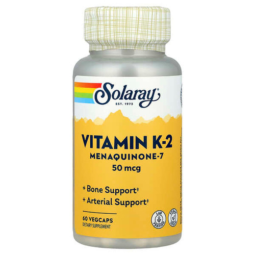 <img alt="Solaray, Vitamin K-2 Menaquinone-7, 50 mcg, 60 VegCaps" title="Solaray, Vitamin K-2 Menaquinone-7, 50 mcg, 60 VegCaps,076280874969"