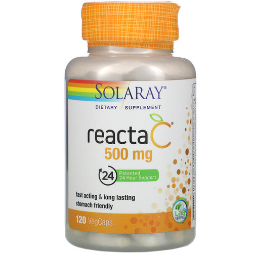 <img alt="Solaray Reacta-C - 500 mg - 120 Vegetarian Capsules" title="Solaray Reacta-C - 500 mg - 120 Vegetarian Capsules,076280610741"