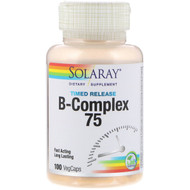 <img alt="Solaray, B-Complex 75, Two Stage, Timed-Release, 100 VegCaps" title="Solaray, B-Complex 75, Two Stage, Timed-Release, 100 VegCaps,076280042917"