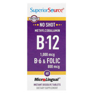 <img alt="Superior Source, Methylcobalamin B-12, B-6 & Folic, 60 MicroLingual Instant Dissolve Tablets" title="Superior Source, Methylcobalamin B-12, B-6 & Folic, 60 MicroLingual Instant Dissolve Tablets,076635907007"