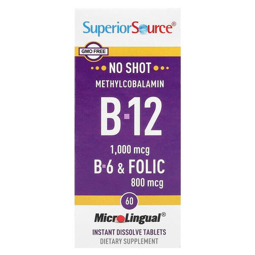 <img alt="Superior Source, Methylcobalamin B-12, B-6 & Folic, 60 MicroLingual Instant Dissolve Tablets" title="Superior Source, Methylcobalamin B-12, B-6 & Folic, 60 MicroLingual Instant Dissolve Tablets,076635907007"