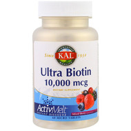 <img alt="KAL, Ultra Biotin, ActivMelt, Mixed Berry, 10,000 mcg, 60 Micro Tablets" title="KAL, Ultra Biotin, ActivMelt, Mixed Berry, 10,000 mcg, 60 Micro Tablets,021245234258"