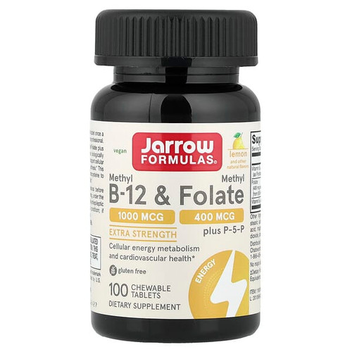 <img alt="Jarrow Formulas, Vegan Methyl B-12 & Methyl Folate, Lemon, 100 Chewable Tablets" title="Jarrow Formulas, Vegan Methyl B-12 & Methyl Folate, Lemon, 100 Chewable Tablets,790011180180"