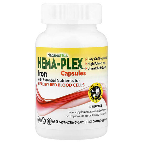 <img alt="NaturesPlus, Hema-Plex Iron, 60 Fast-Acting Capsules" title="NaturesPlus, Hema-Plex Iron, 60 Fast-Acting Capsules,097467037724"