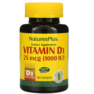 <img alt="Natures Plus, Vitamin D3, 1000 IU, 180 Softgels" title="Natures Plus, Vitamin D3, 1000 IU, 180 Softgels,097467010420"