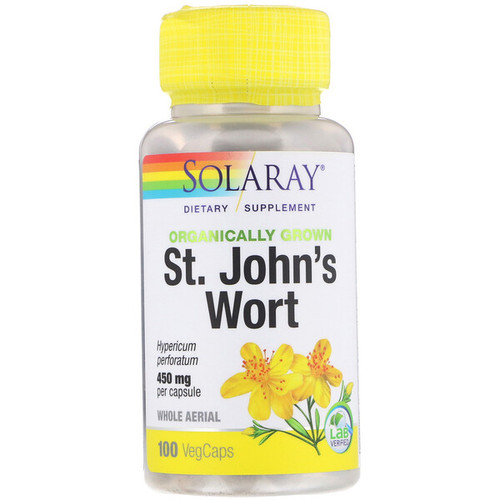 <img alt="Solaray Organically Grown St Johns Wort - 100 Vegetarian Capsules" title="Solaray Organically Grown St Johns Wort - 100 Vegetarian Capsules,076280195538"